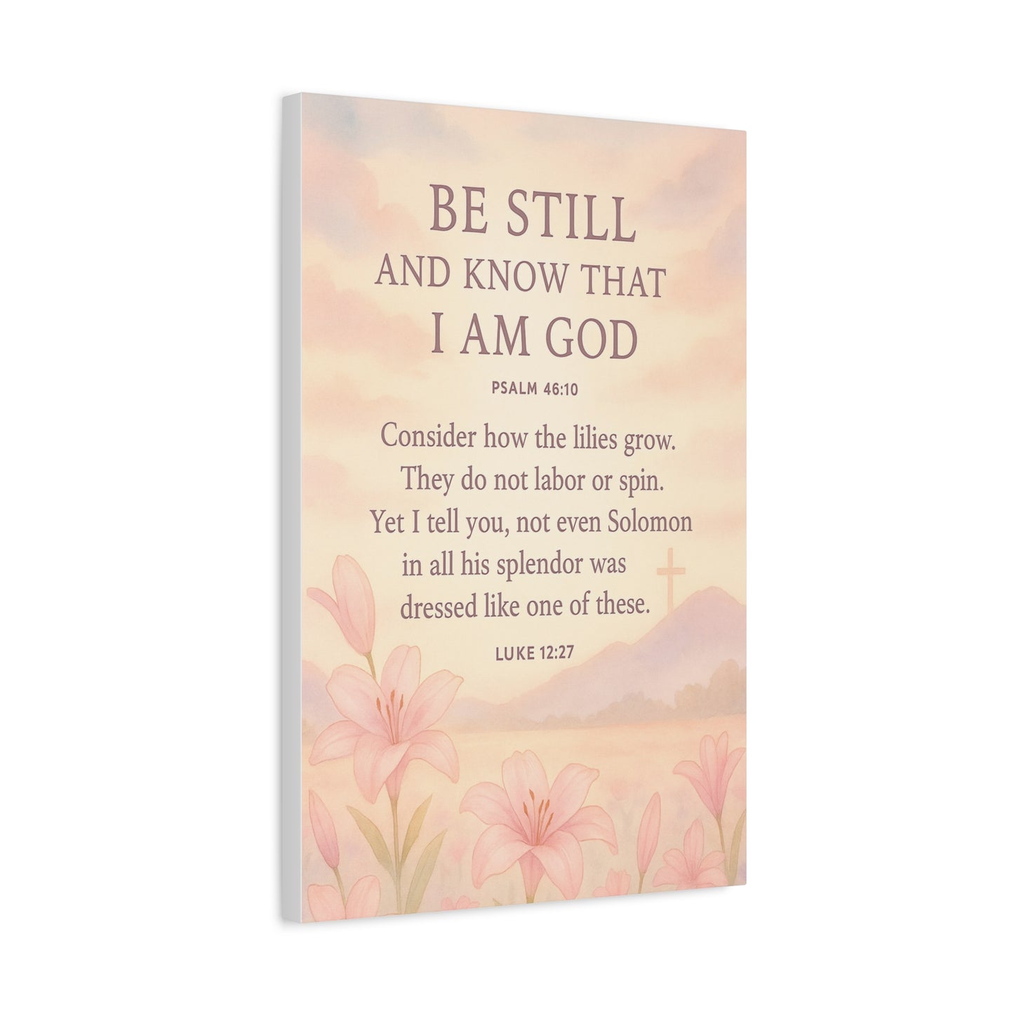 Be Still and Know Modern Christian Canvas Wall Art Design Psalm 46:10
