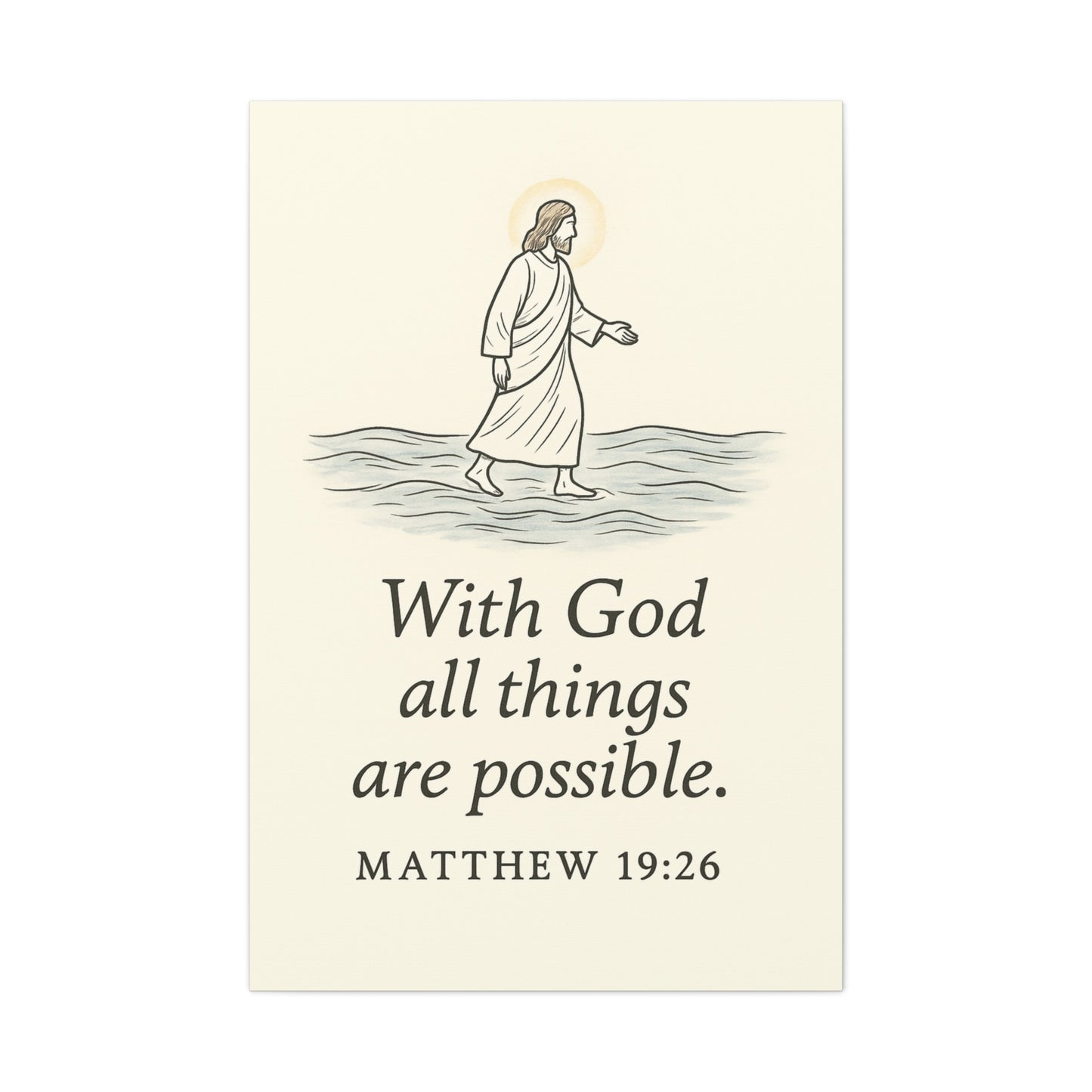 With God All Things Are Possible – Matthew 19:26 Christian Canvas Wall Art