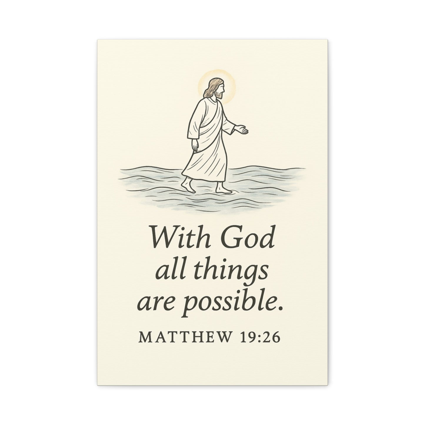 With God All Things Are Possible – Matthew 19:26 Christian Canvas Wall Art