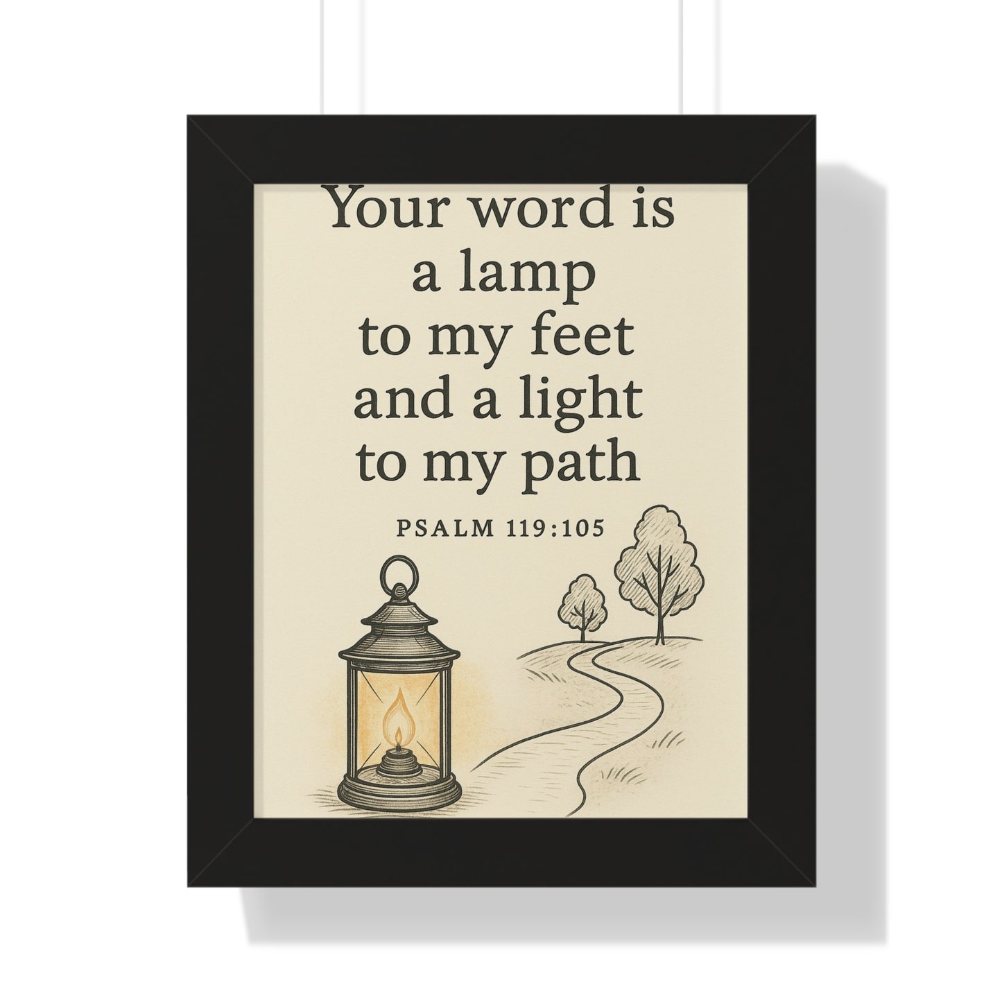 Your Word Is A Lamp To My Feet Psalm 119:105 Framed Vertical Poster