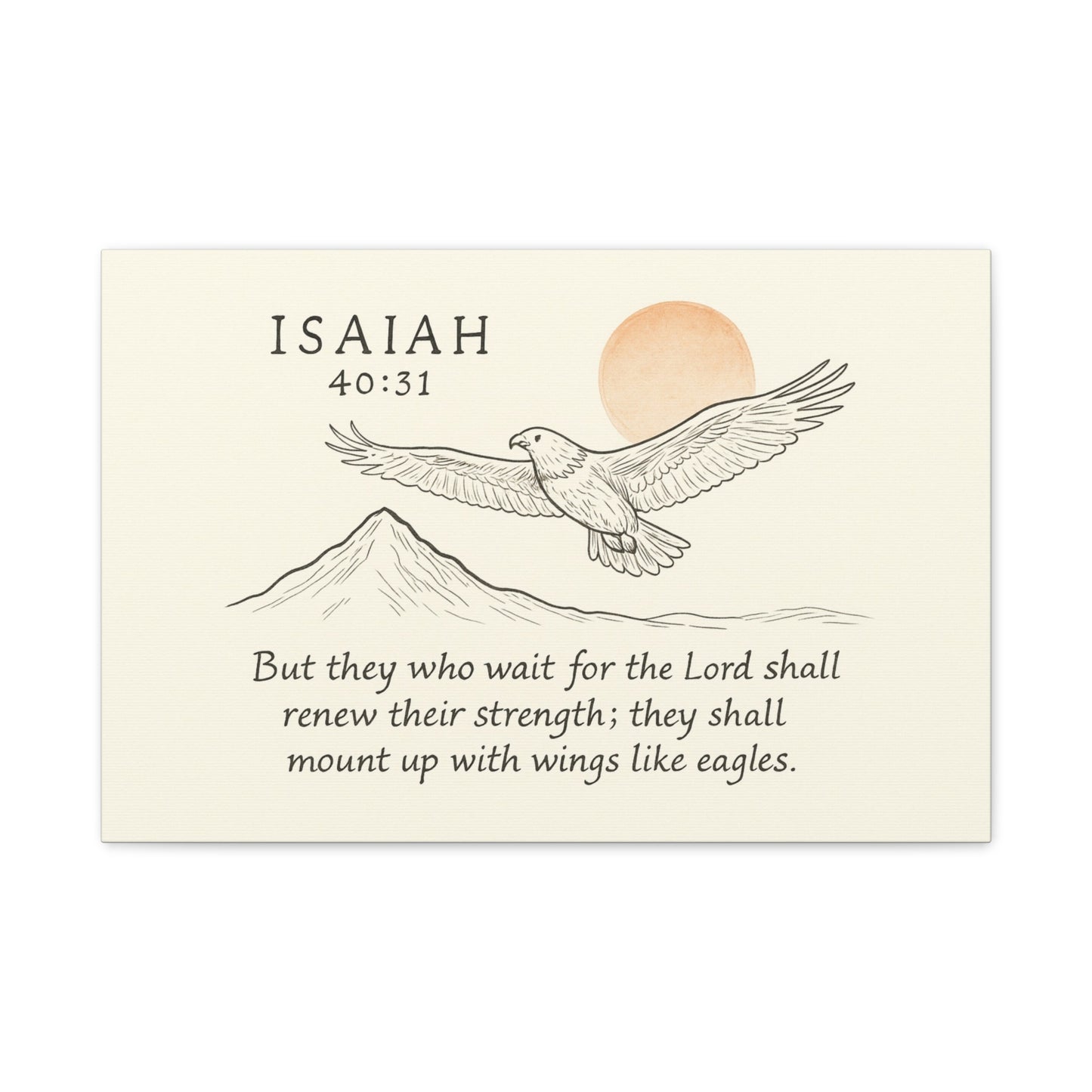 Christian Canvas Wall Art – Isaiah 40:31 Bible Verse Scripture Decor