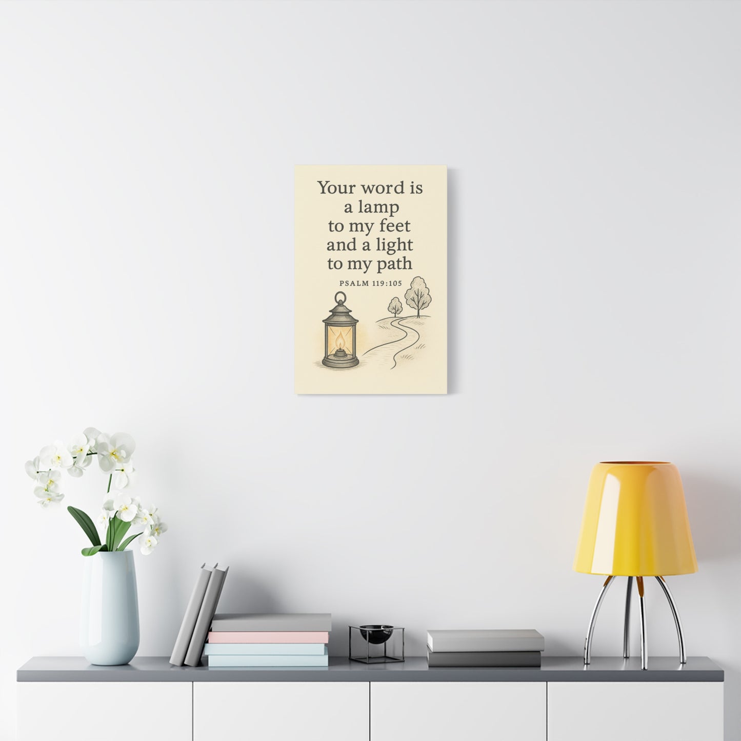 Your Word Is a Lamp to My Feet – Psalm 119:105 Christian Canvas Wall Art