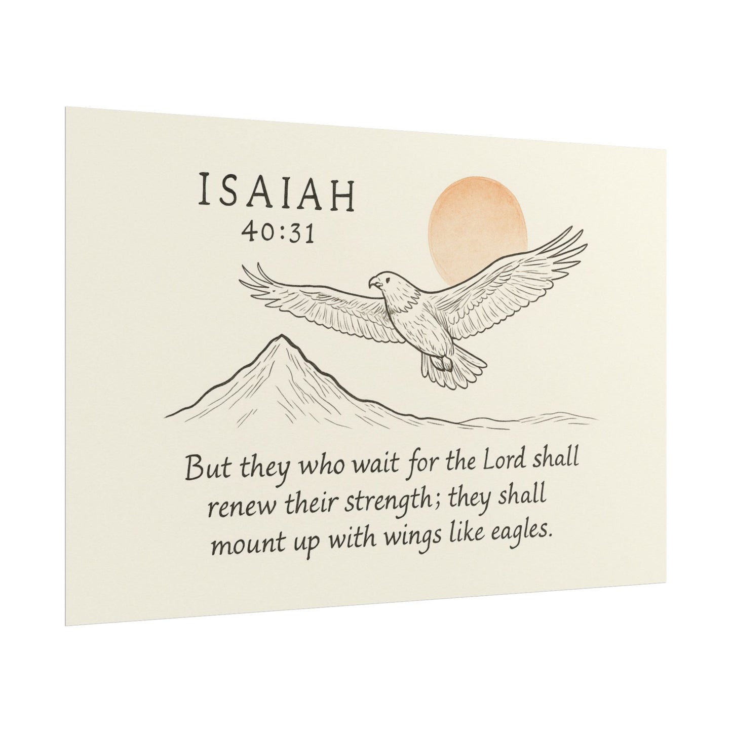 Christian Horizontal Poster Isaiah 40:31 - But They That Wait Upon the Lord Shall Renew Their Strength