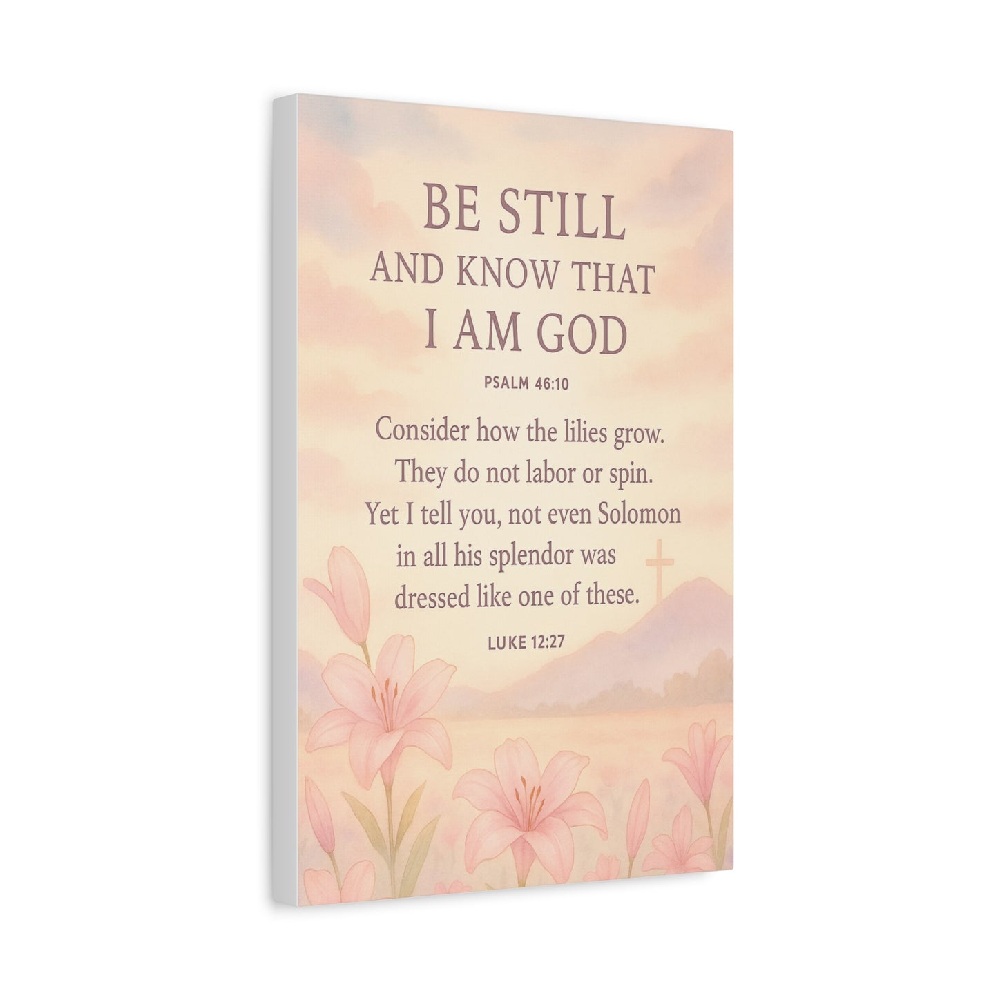 Be Still and Know Modern Christian Canvas Wall Art Design Psalm 46:10