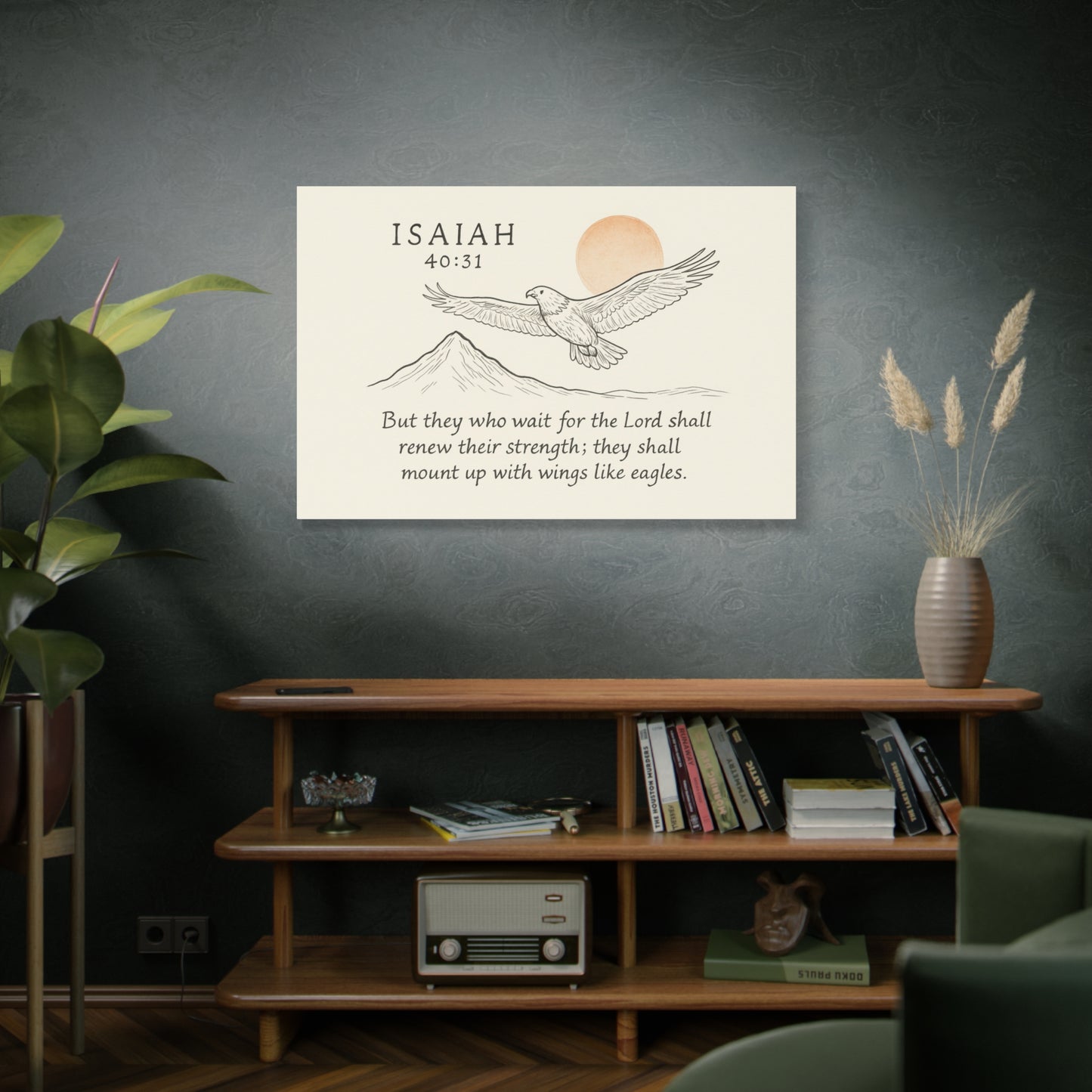 Christian Canvas Wall Art – Isaiah 40:31 Bible Verse Scripture Decor