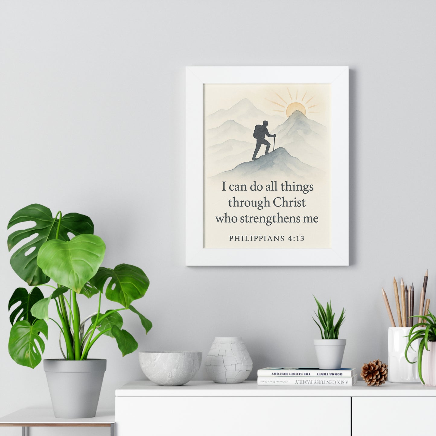 I Can Do All Things Through Christ That Strengthens Me Philippians 4:13 Framed Vertical Poster