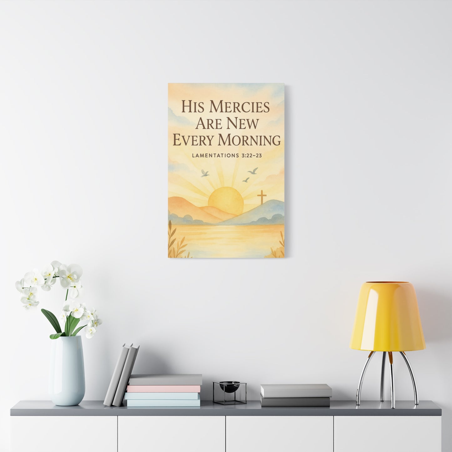 Christian Canvas Print - His Mercies Are New Every Morning Lamentation 3:22-23