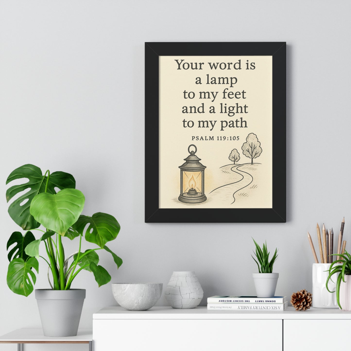 Your Word Is A Lamp To My Feet Psalm 119:105 Framed Vertical Poster