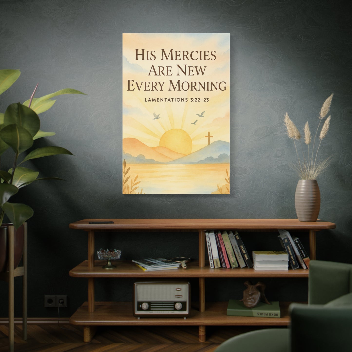 Christian Canvas Print - His Mercies Are New Every Morning Lamentation 3:22-23