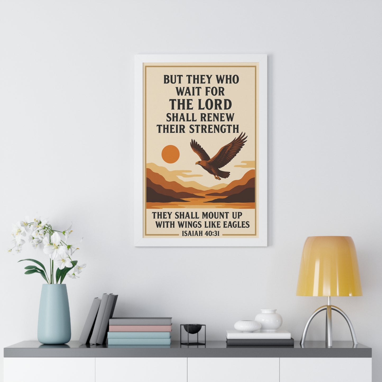 Those That Wait Upon God Will Renew Their Strength – Isaiah 40:31 Framed Christian Wall Art