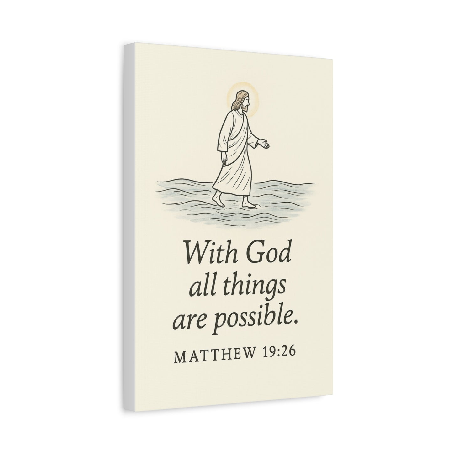 With God All Things Are Possible – Matthew 19:26 Christian Canvas Wall Art
