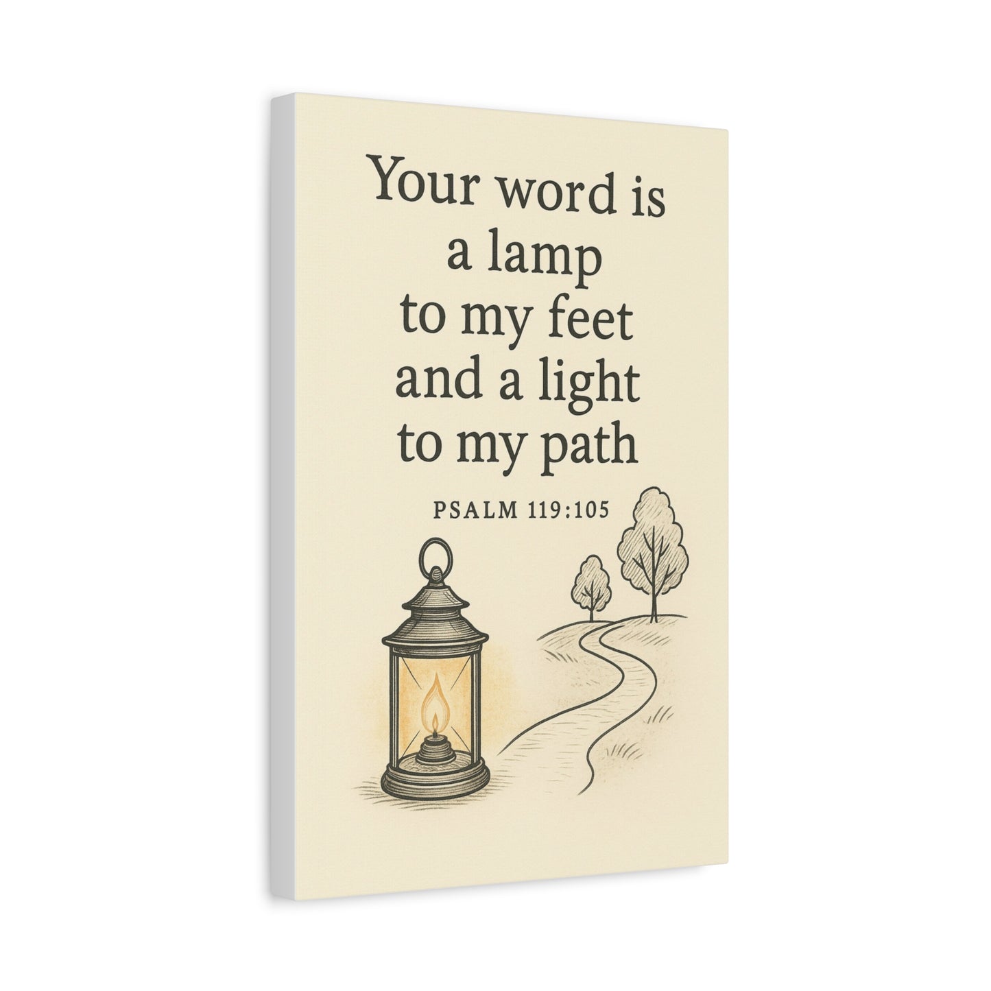 Your Word Is a Lamp to My Feet – Psalm 119:105 Christian Canvas Wall Art