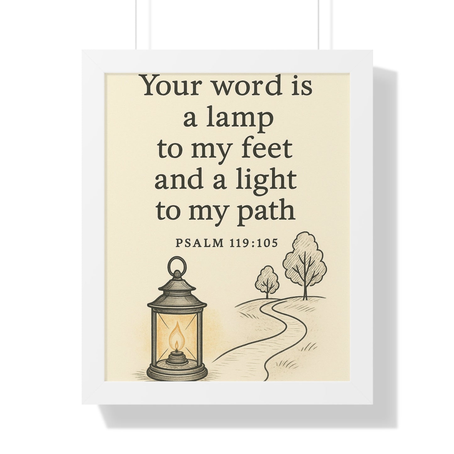Your Word Is A Lamp To My Feet Psalm 119:105 Framed Vertical Poster