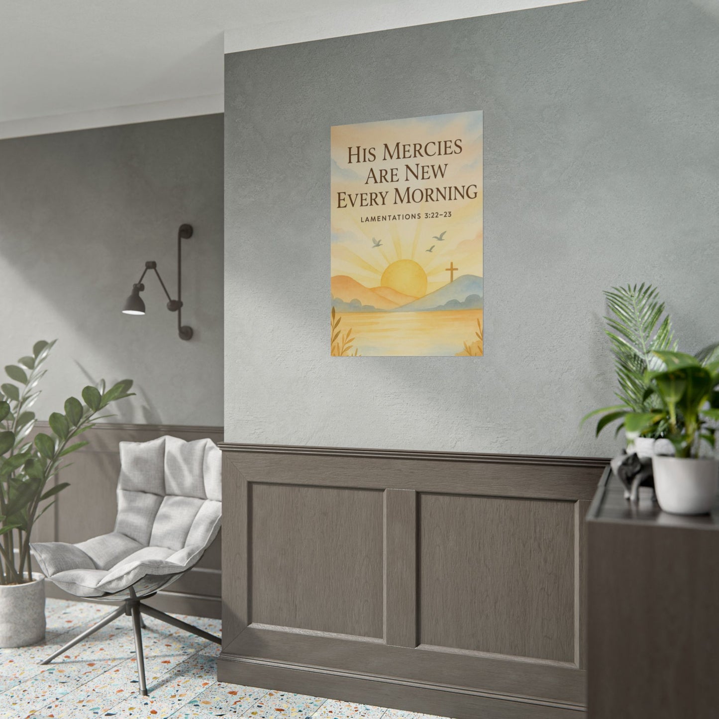 His Mercies Are New Every Morning Lamentation 3:22-23 Christian Posters