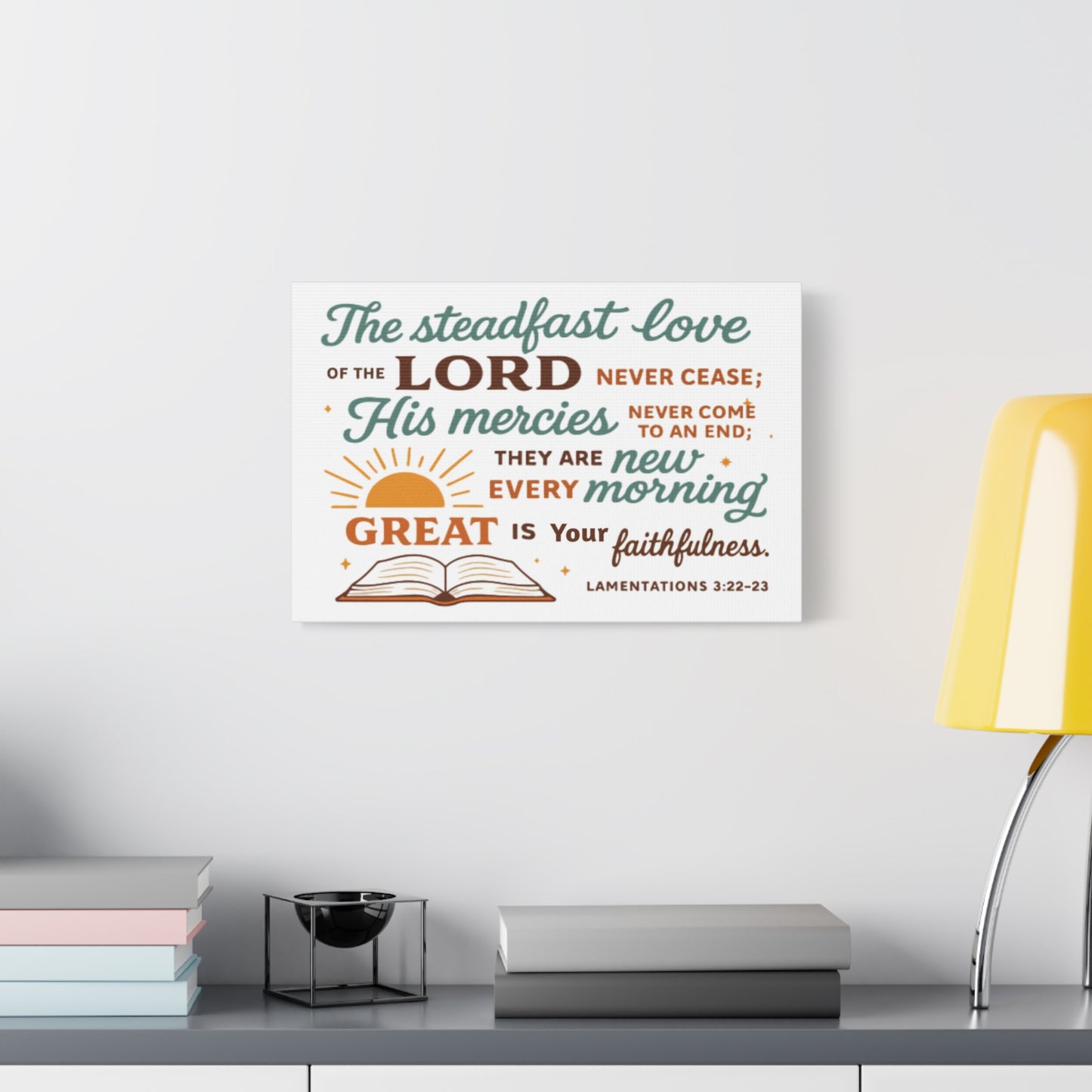 Lamentation 3:22-23 Horizontal Christian Canvas Wall Art