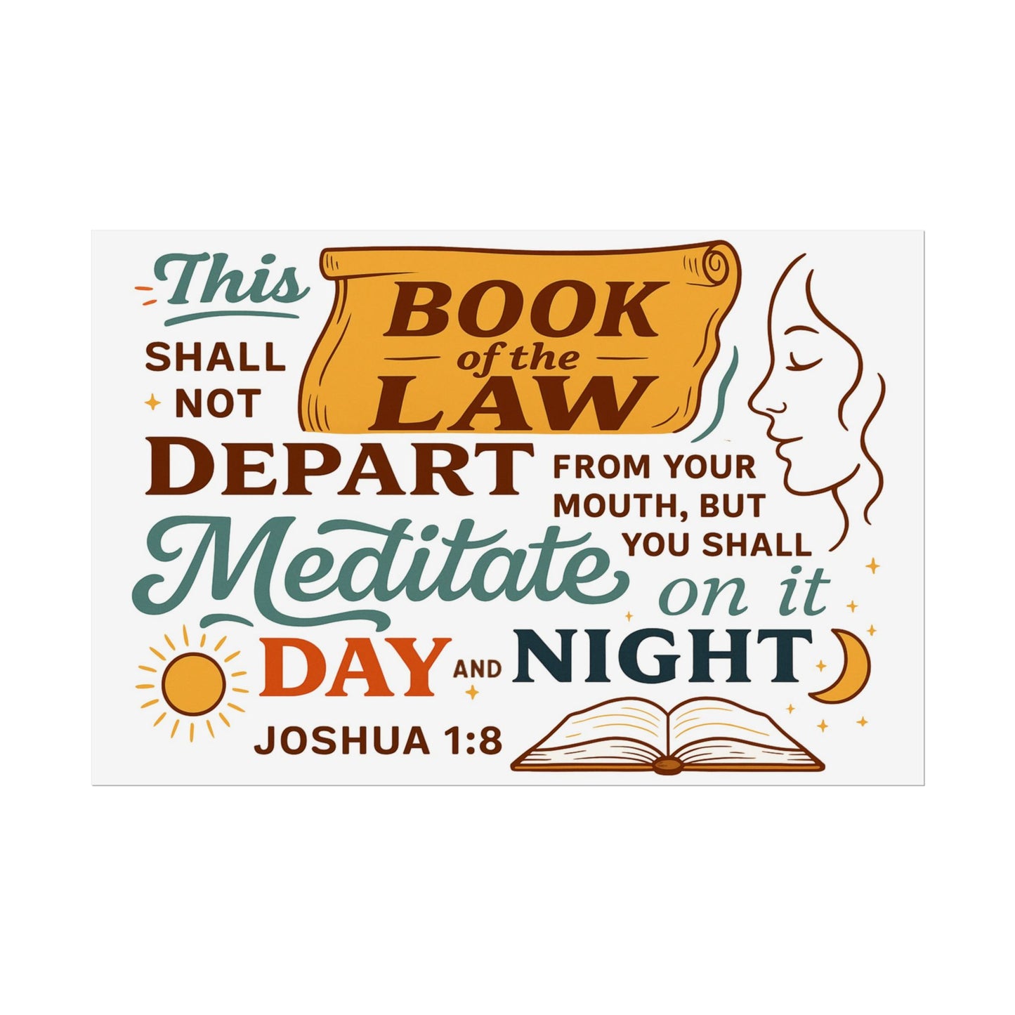 Joshua 1:8 Christian Posters