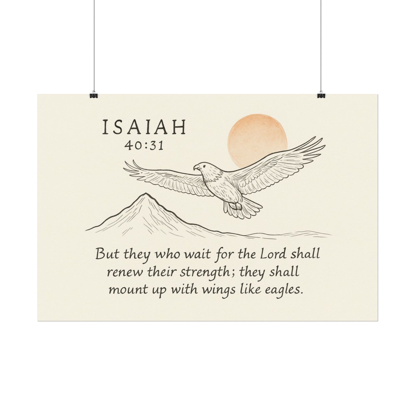 Christian Horizontal Poster Isaiah 40:31 - But They That Wait Upon the Lord Shall Renew Their Strength