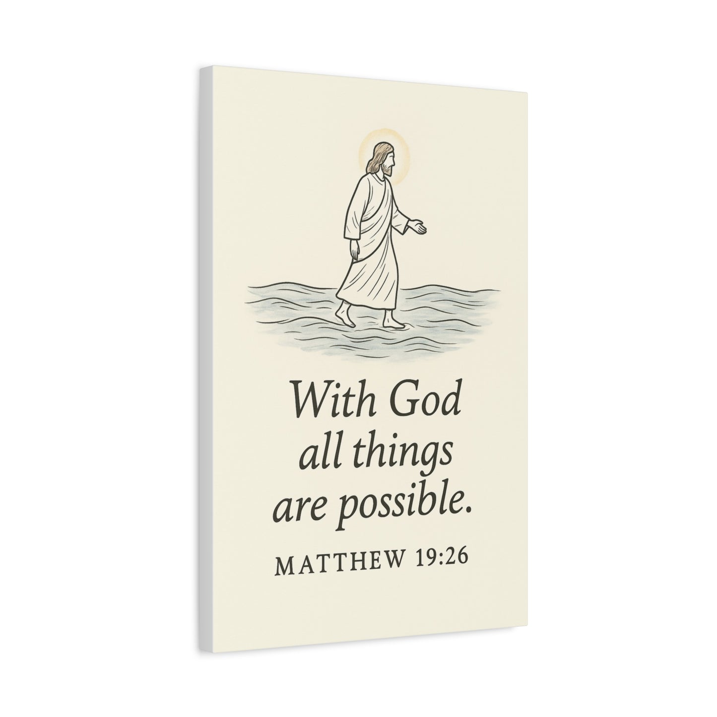With God All Things Are Possible – Matthew 19:26 Christian Canvas Wall Art