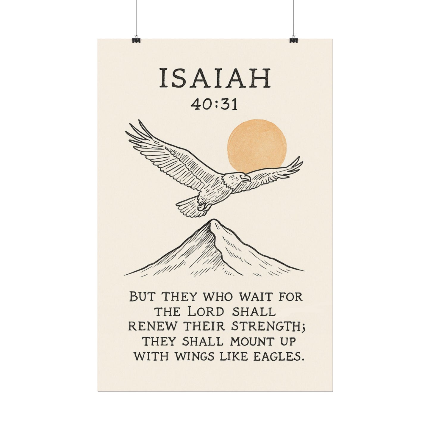 Christian Vertical Poster Isaiah 40:31 - They Shall Mount Up With Wings Like Eagles
