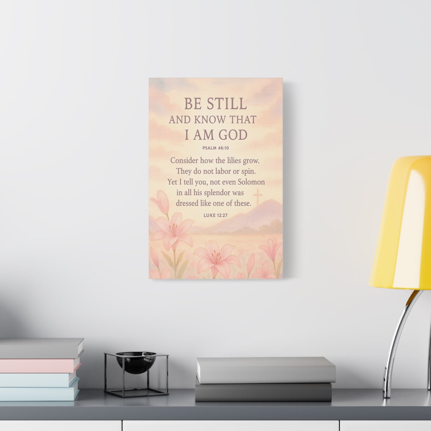 Be Still and Know Modern Christian Canvas Wall Art Design Psalm 46:10