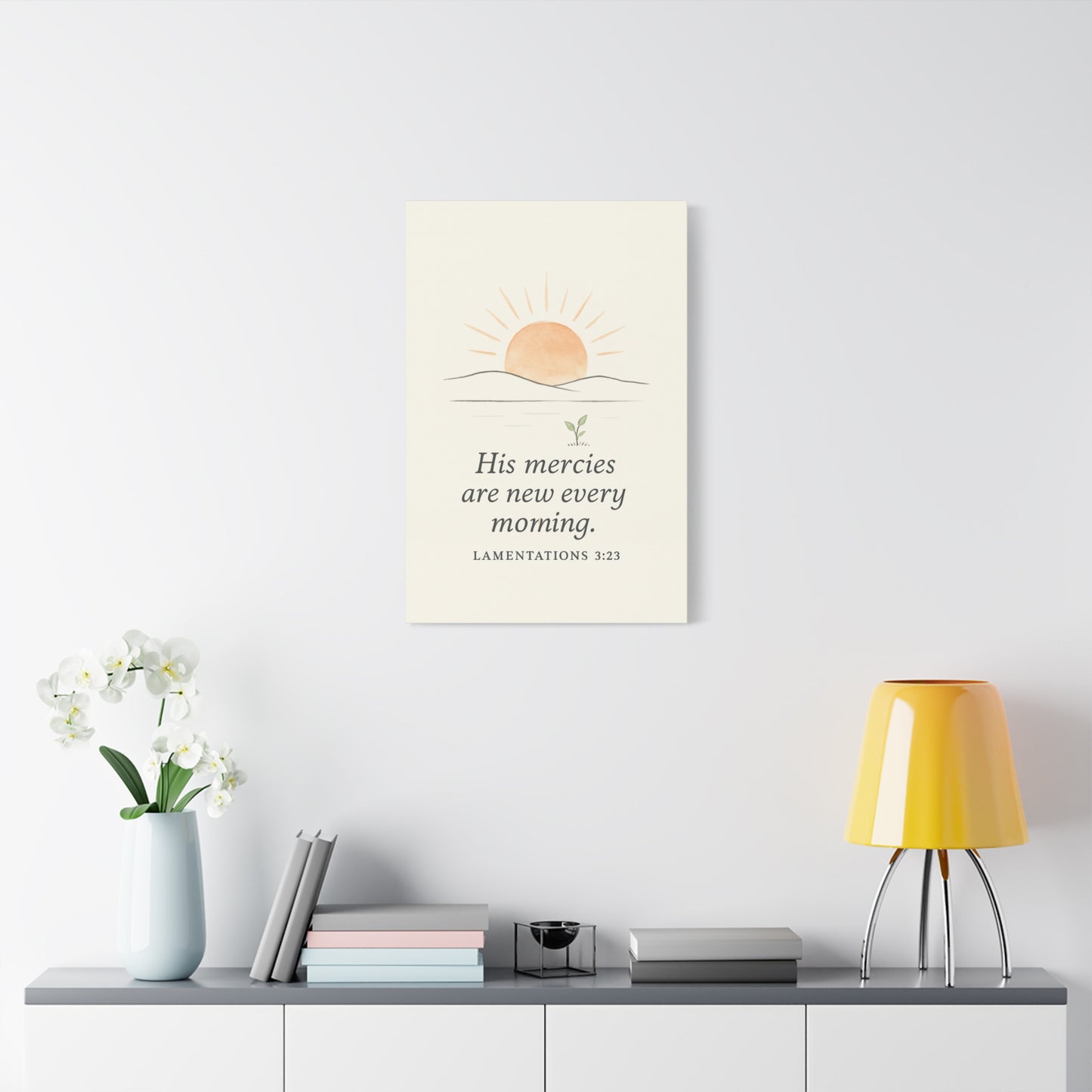 His Mercies Are New Every Morning – Lamentations 3:23 Christian Canvas Wall Art