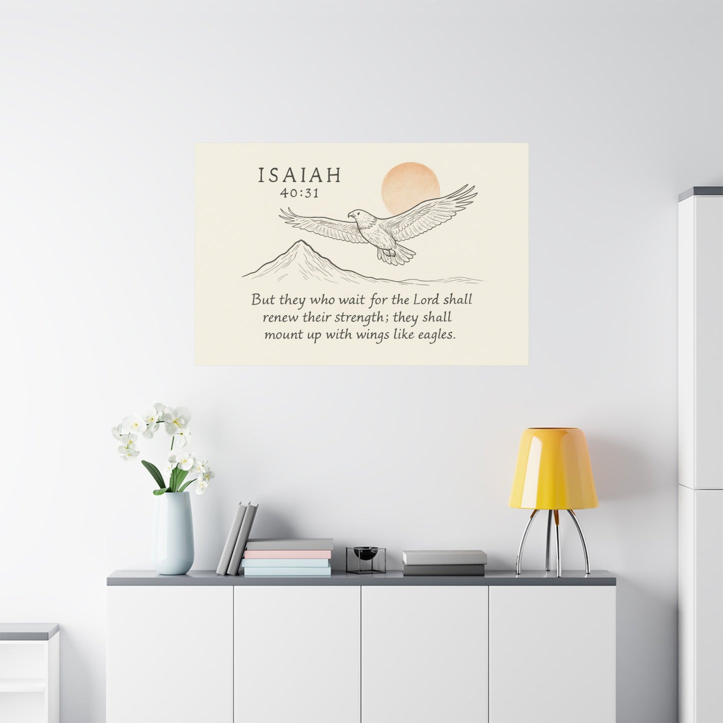 Christian Canvas Wall Art – Isaiah 40:31 Bible Verse Scripture Decor