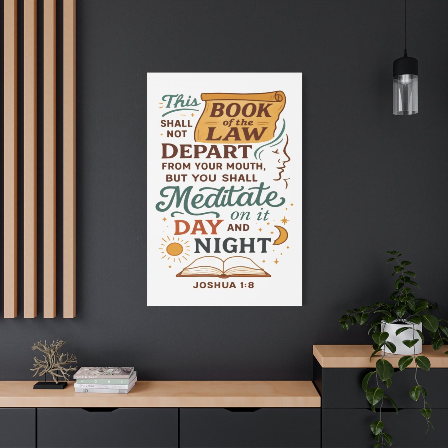 Joshua 1:8 Christian Canvas Wall Art