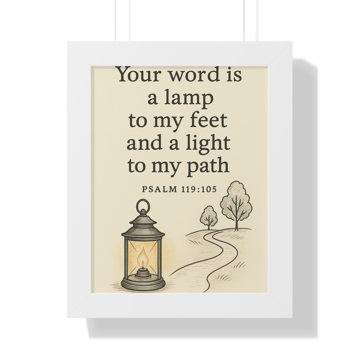Your Word Is A Lamp To My Feet Psalm 119:105 Framed Vertical Poster