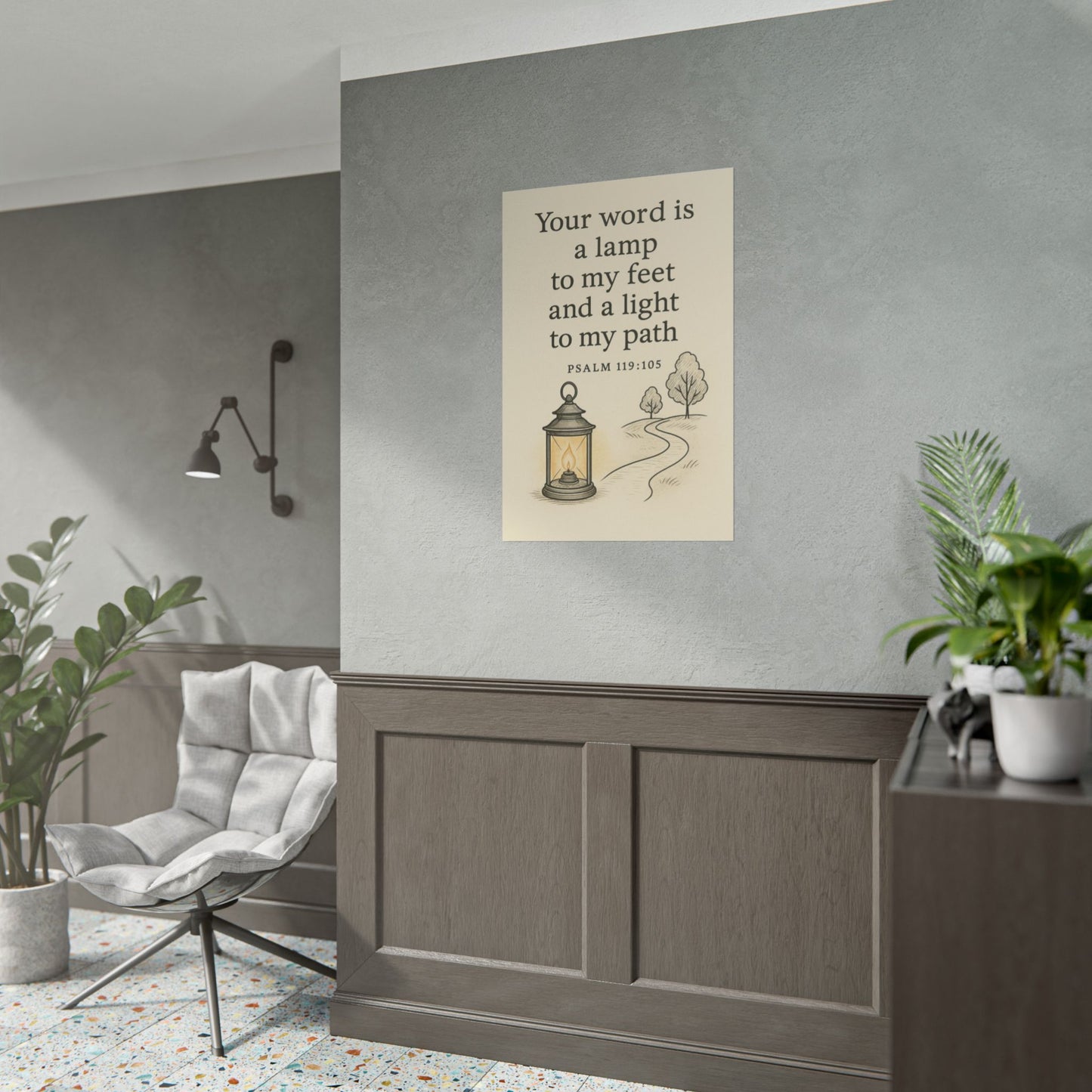 Christian Vertical Poster Psalm 119:105 - Your Word Is a Lamp to My Feet and a Light to My Path