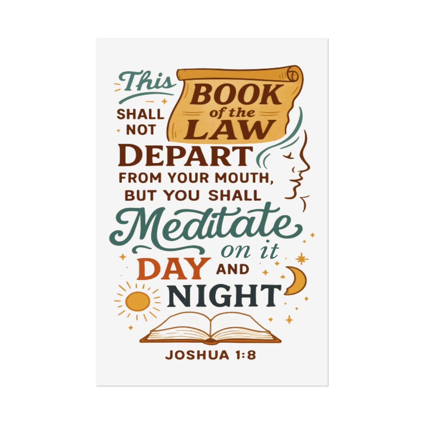 Joshua 1:8 Christian Posters