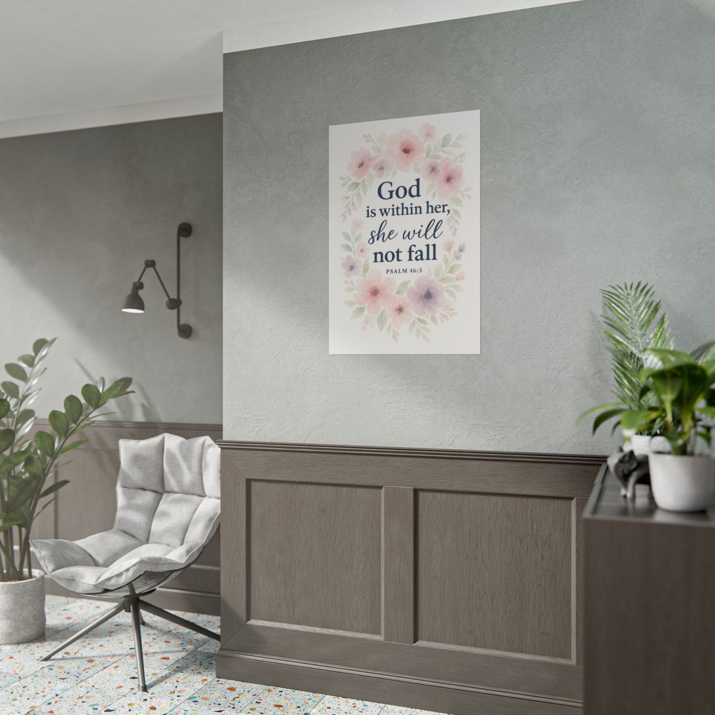 God is within her, she will not fall Psalm 46:5 Christian Posters