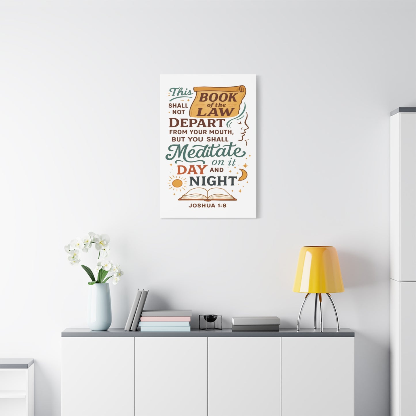 Joshua 1:8 Christian Canvas Wall Art
