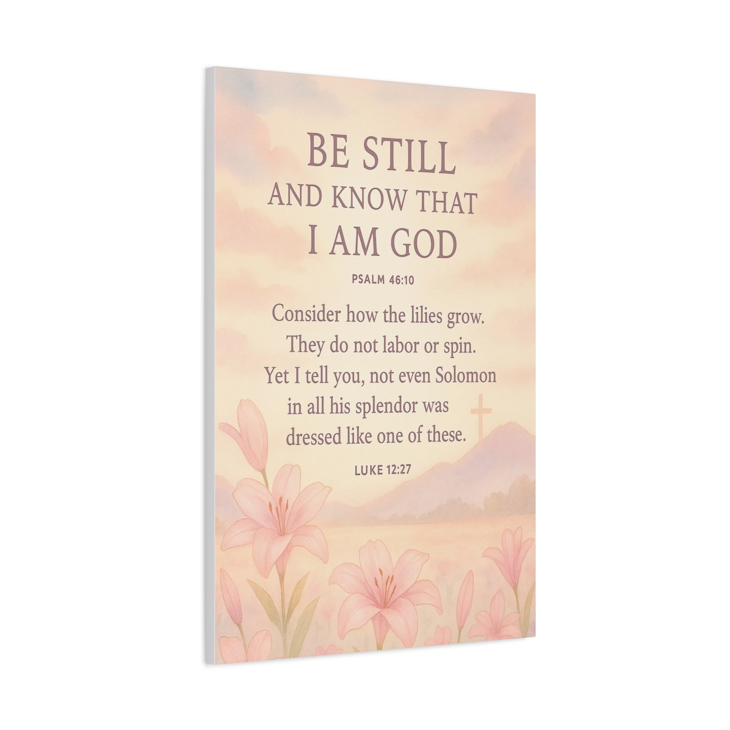 Be Still and Know Modern Christian Canvas Wall Art Design Psalm 46:10