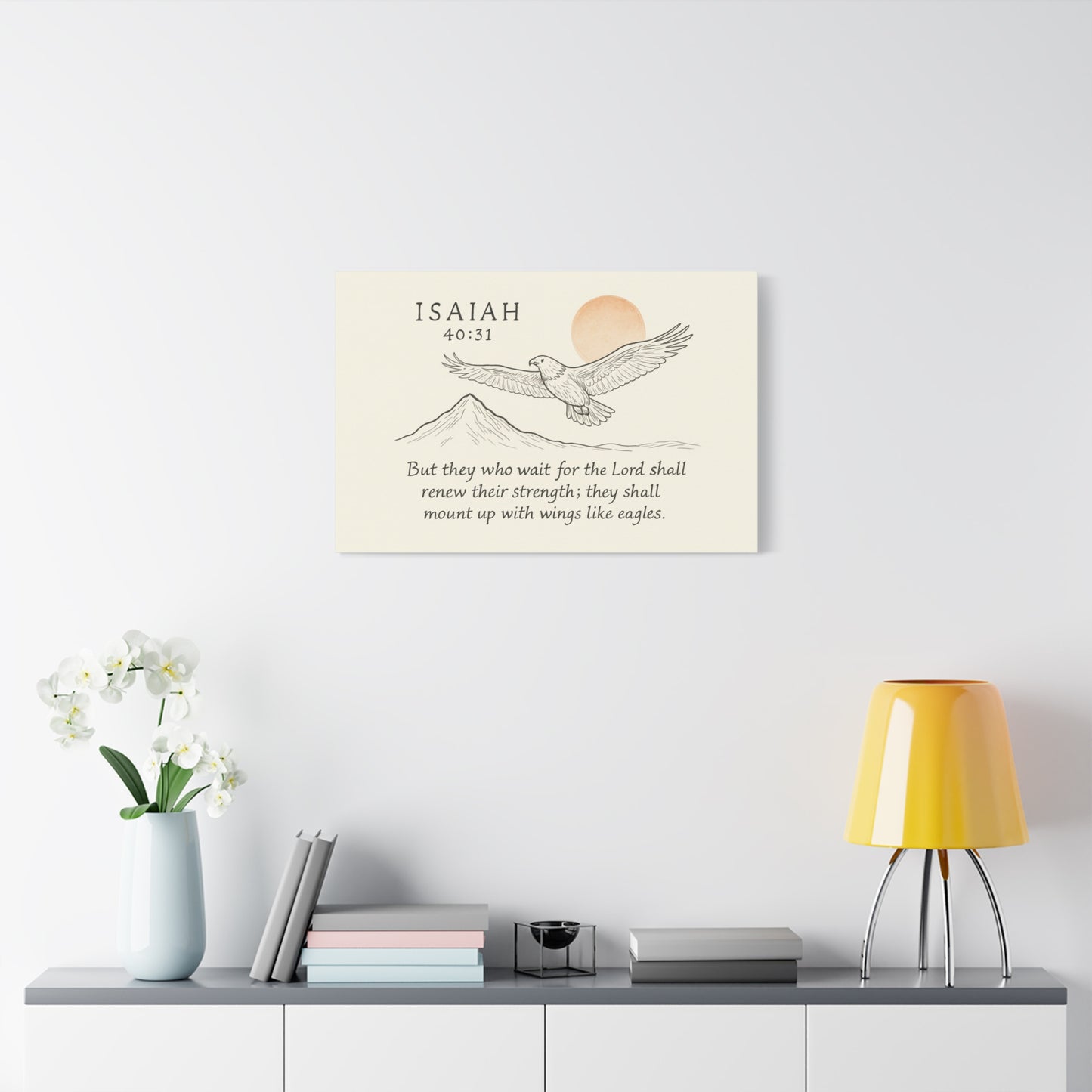 Christian Canvas Wall Art – Isaiah 40:31 Bible Verse Scripture Decor