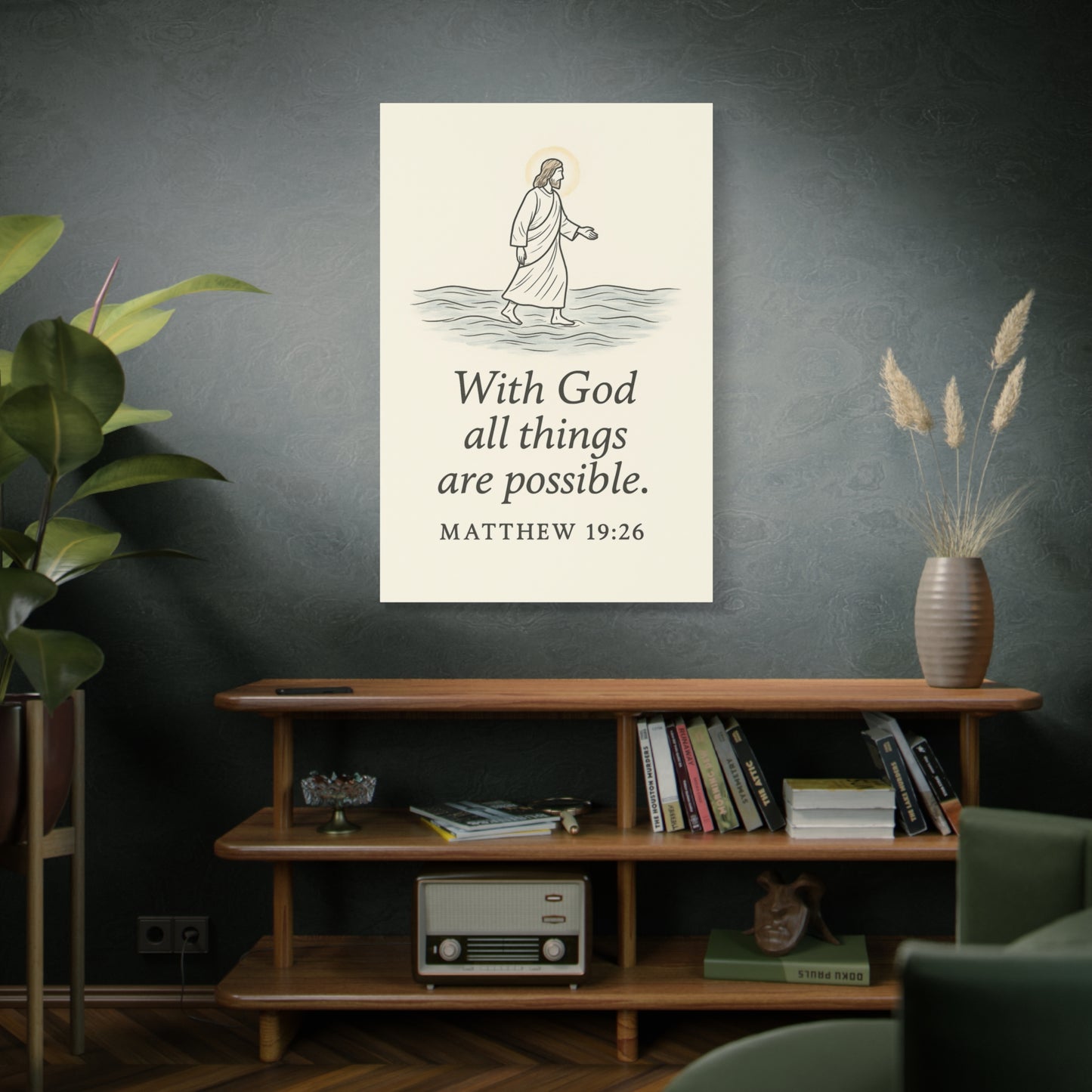 With God All Things Are Possible – Matthew 19:26 Christian Canvas Wall Art