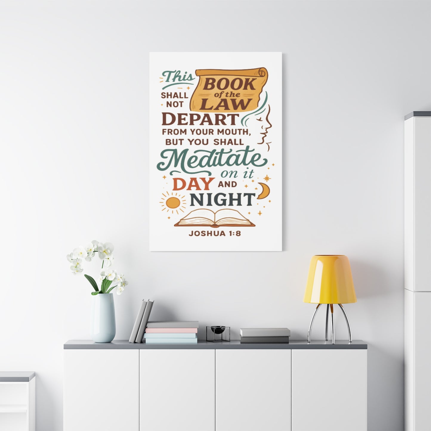 Joshua 1:8 Christian Canvas Wall Art