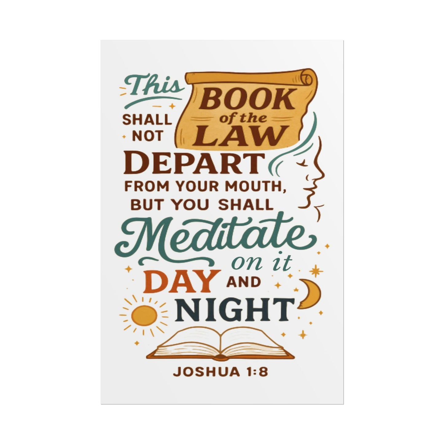 Joshua 1:8 Christian Posters