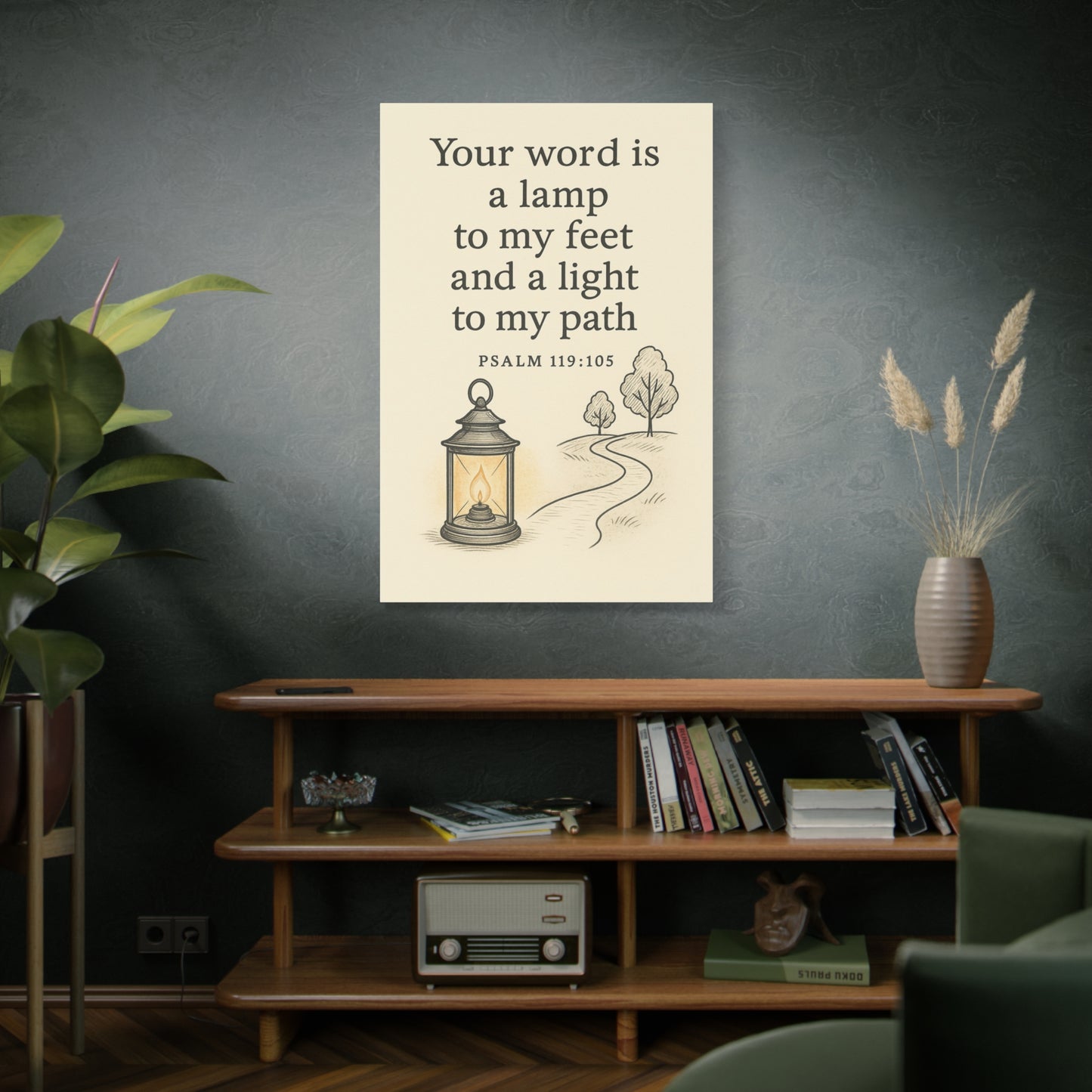 Your Word Is a Lamp to My Feet – Psalm 119:105 Christian Canvas Wall Art