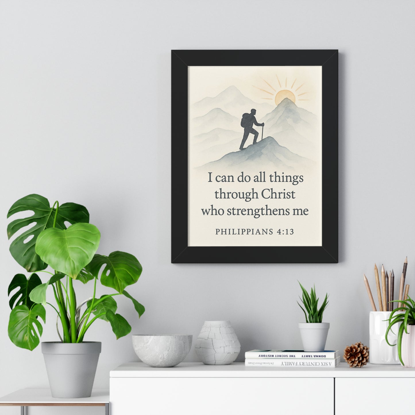 I Can Do All Things Through Christ That Strengthens Me Philippians 4:13 Framed Vertical Poster