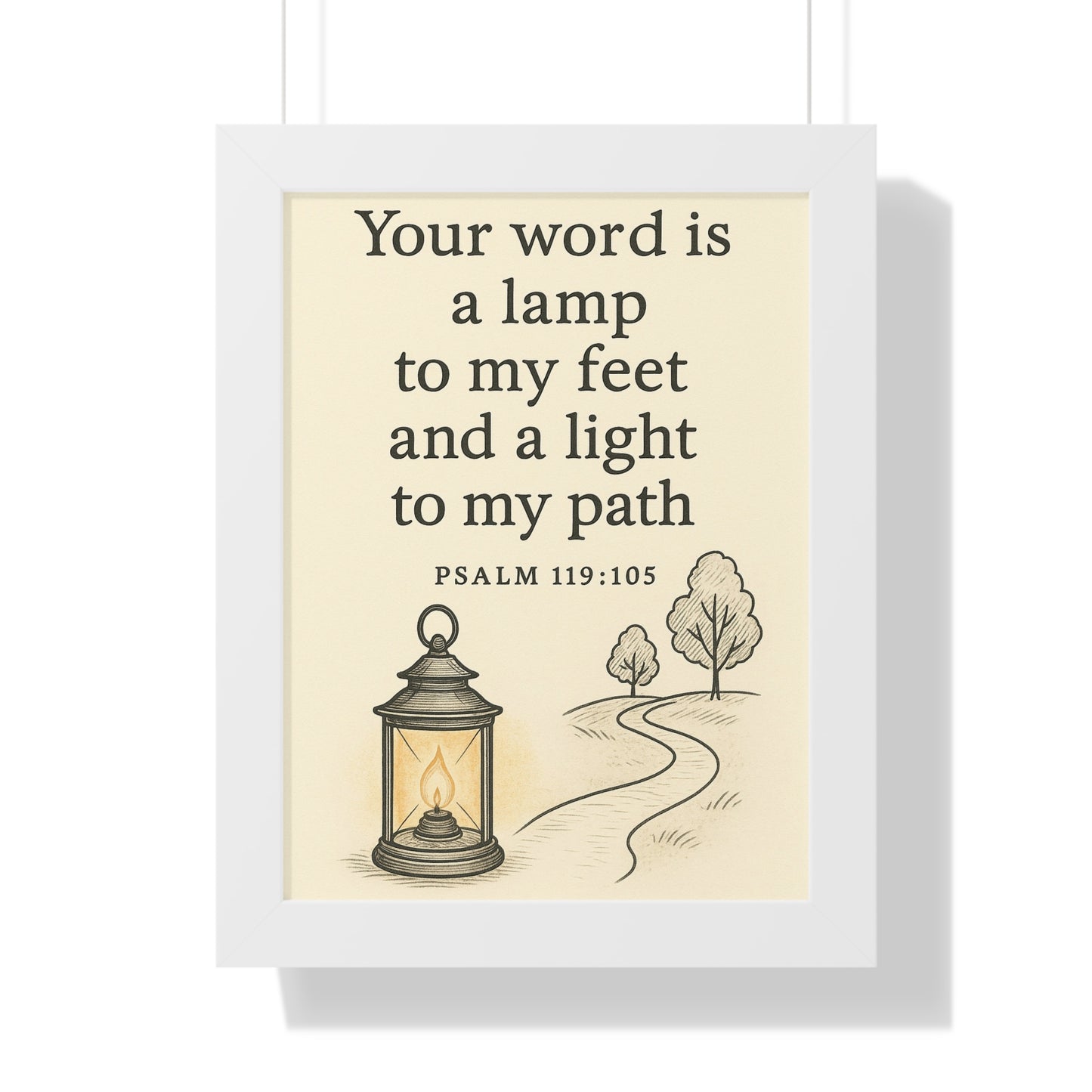 Your Word Is A Lamp To My Feet Psalm 119:105 Framed Vertical Poster
