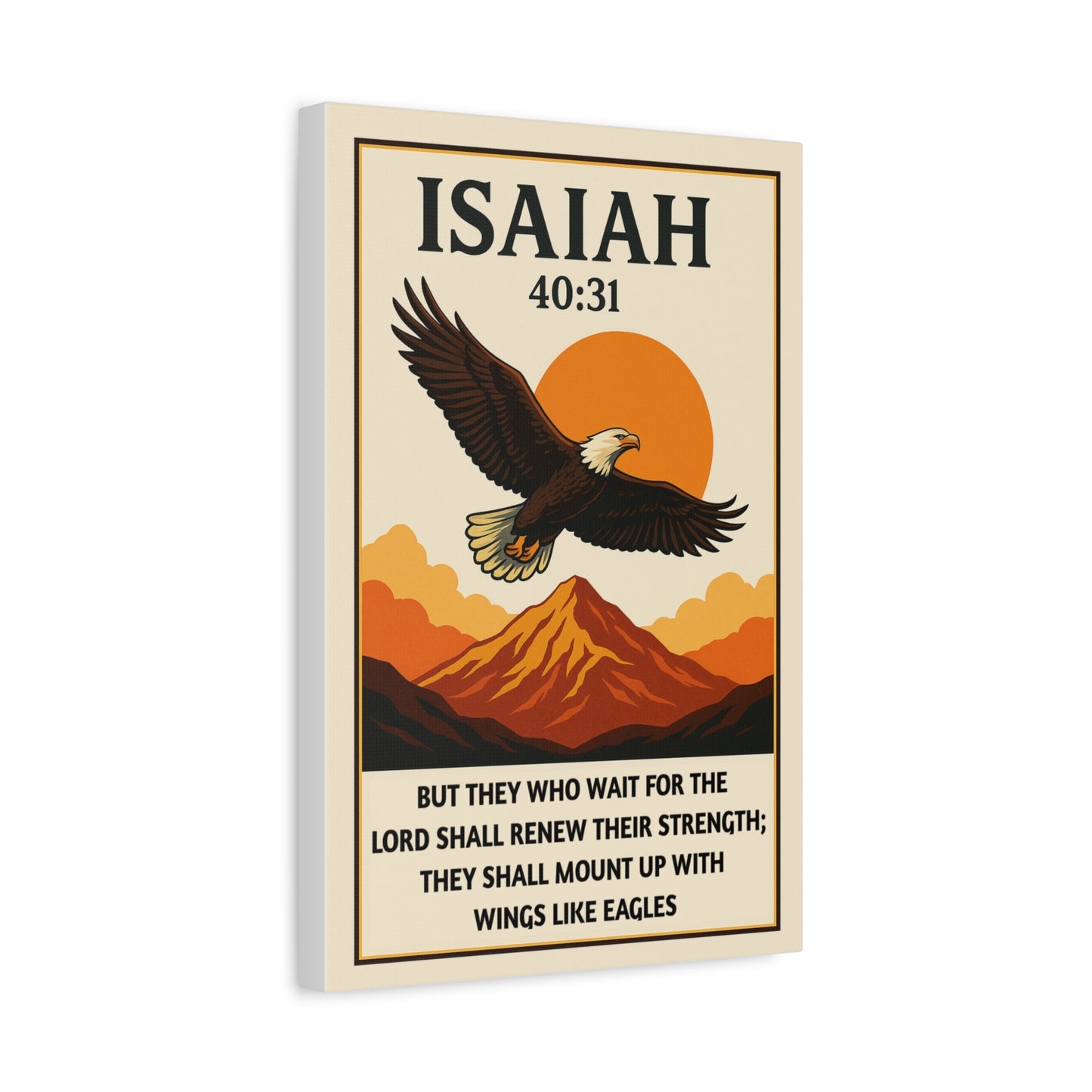 Isaiah 40:31 Canvas Wall Art – Renew Your Strength with Eagle Bible Verse Print