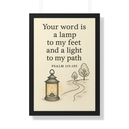 Your Word Is A Lamp To My Feet Psalm 119:105 Framed Vertical Poster