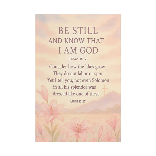Be Still and Know that I Am God Christian Poster