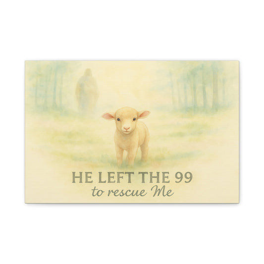 Jesus Leaves the 99 Painting Wall Art – The Lost Sheep Christian Canvas Print
