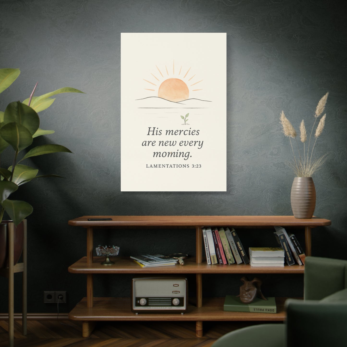 His Mercies Are New Every Morning – Lamentations 3:23 Christian Canvas Wall Art
