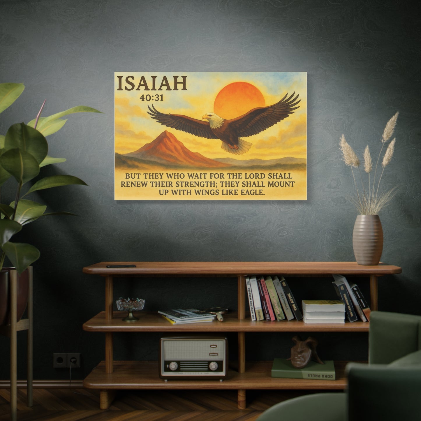 Isaiah 40:31 Wall Art – Soar on Wings Like Eagles Scripture Print