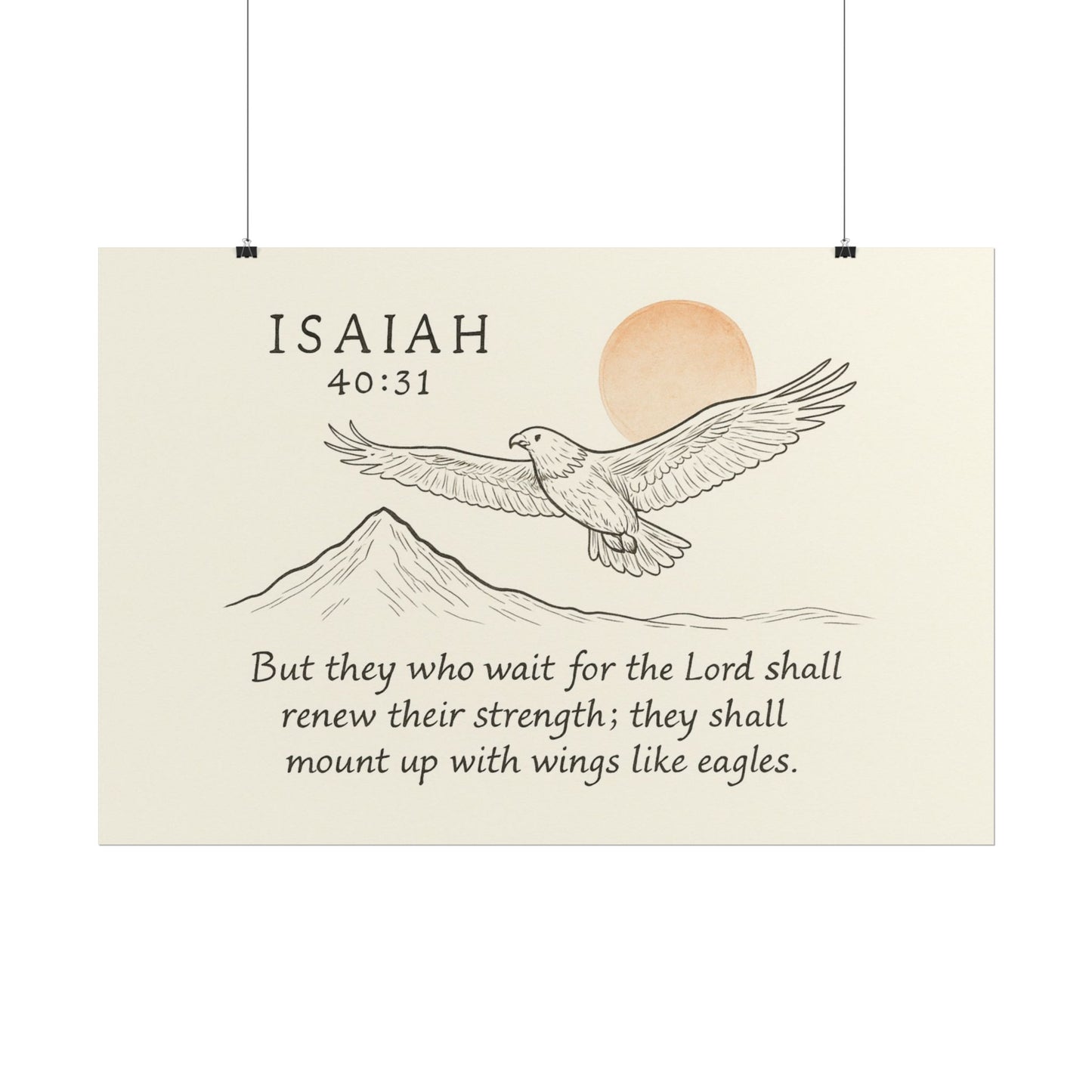 Christian Horizontal Poster Isaiah 40:31 - But They That Wait Upon the Lord Shall Renew Their Strength