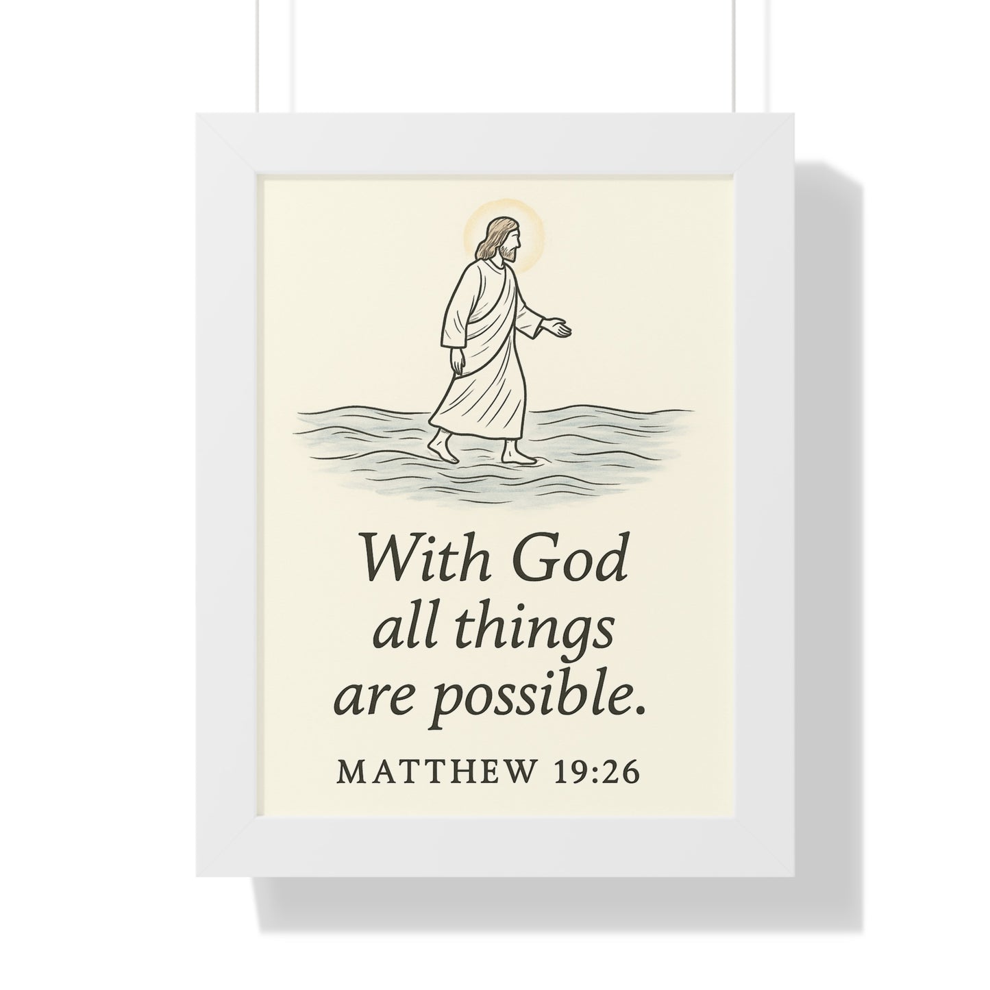 With God All Things Are Possible Matthew 19:26 Framed Vertical Poster