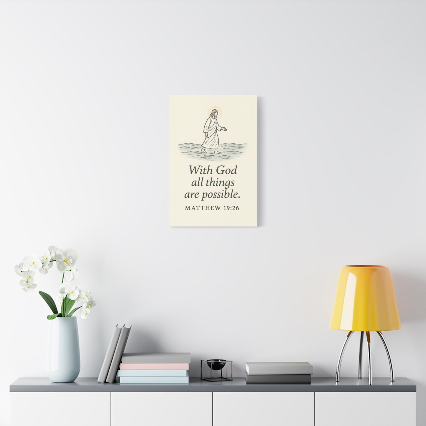 With God All Things Are Possible – Matthew 19:26 Christian Canvas Wall Art