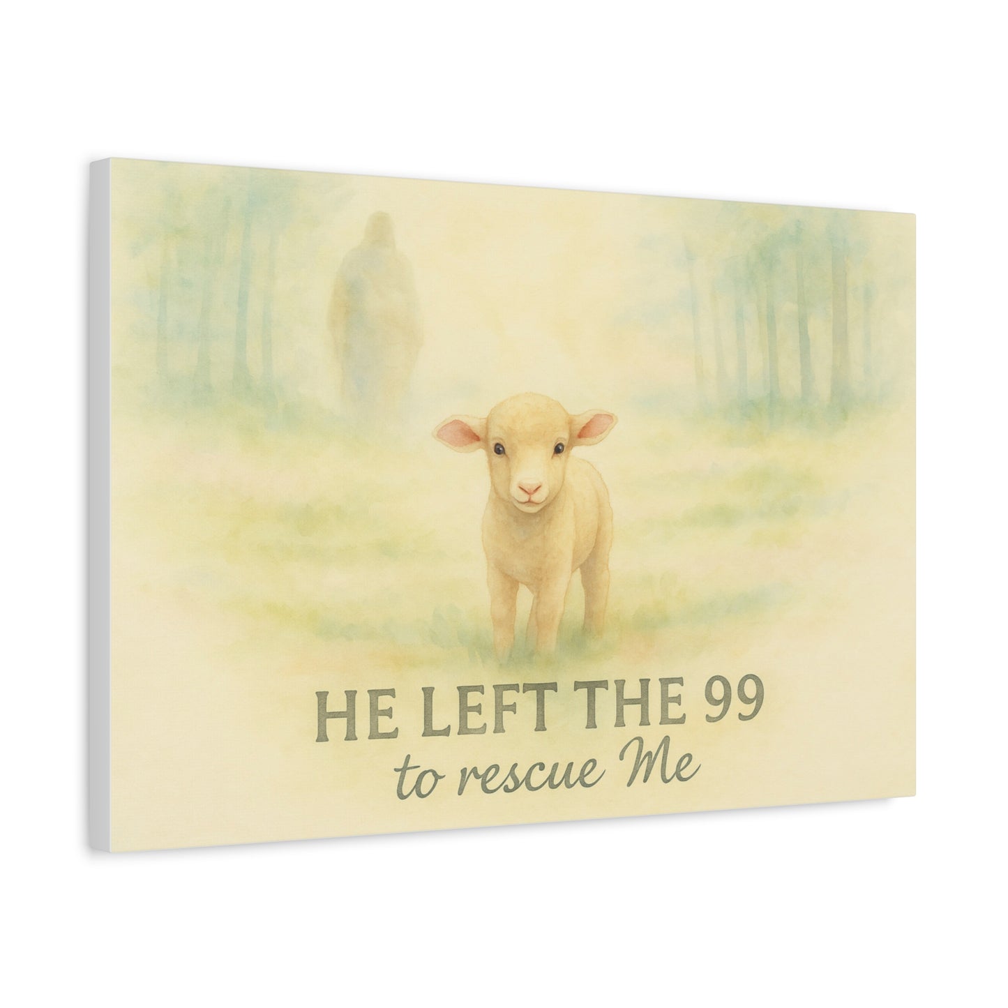 Jesus Leaves the 99 Painting Wall Art – The Lost Sheep Christian Canvas Print